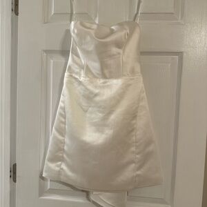 Lulu's Soirée Hour Strapless Bow Mini Dress (Removable Bow)